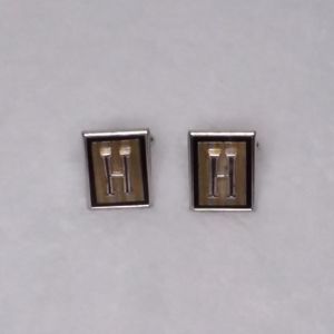 Vintage Initial H Cufflinks Gold Silver Tone Swank
